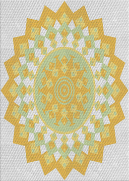 Patterned Copper Green Novelty Rug, pat1931