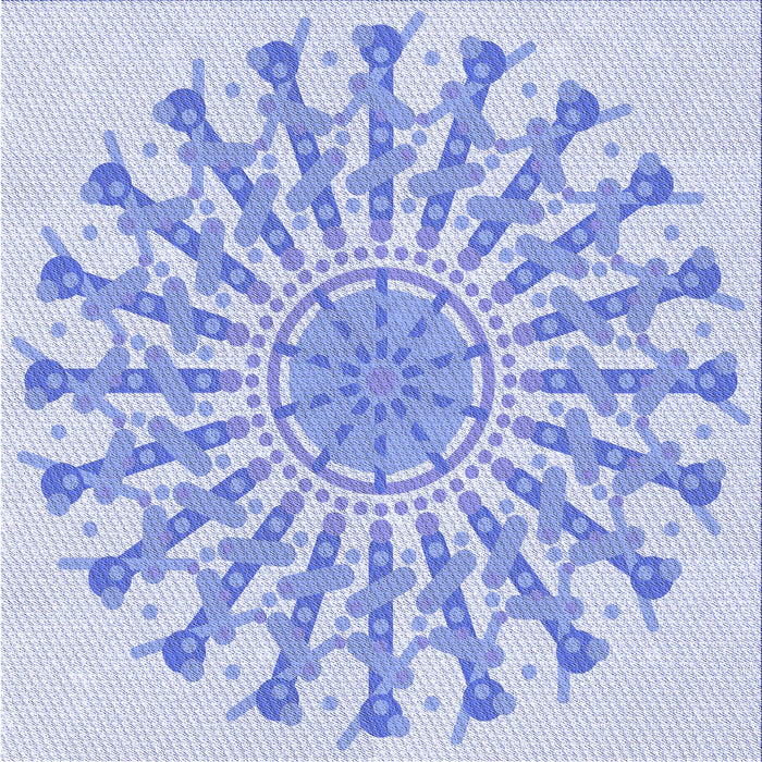 Round Patterned Sky Blue Rug, pat1932blu