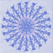 Round Patterned Sky Blue Rug, pat1932blu