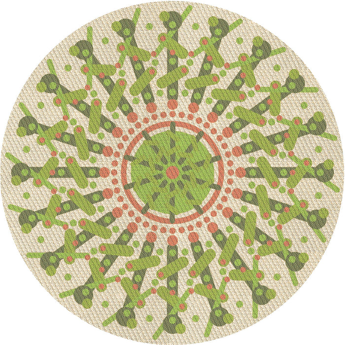 Square Patterned Khaki Gold Rug, pat1932brn