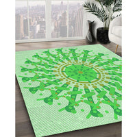 Patterned Green Rug, pat1932grn