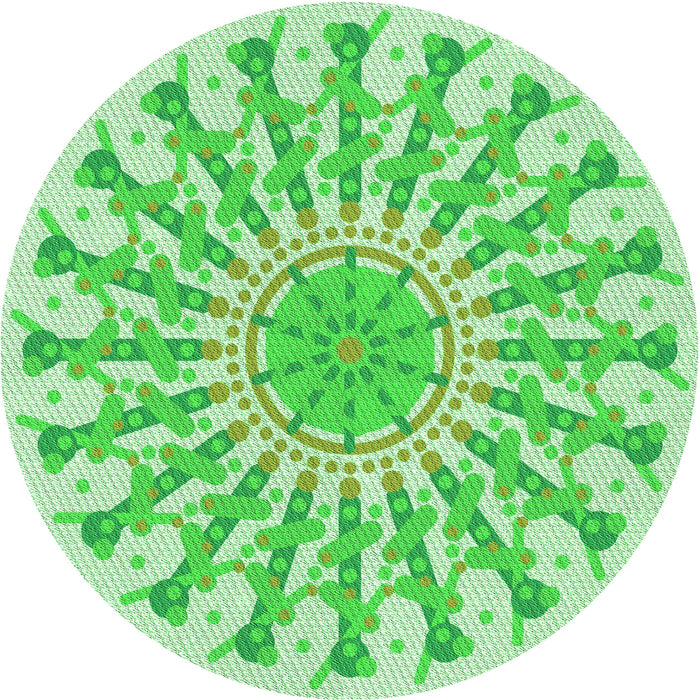 Square Patterned Green Rug, pat1932grn