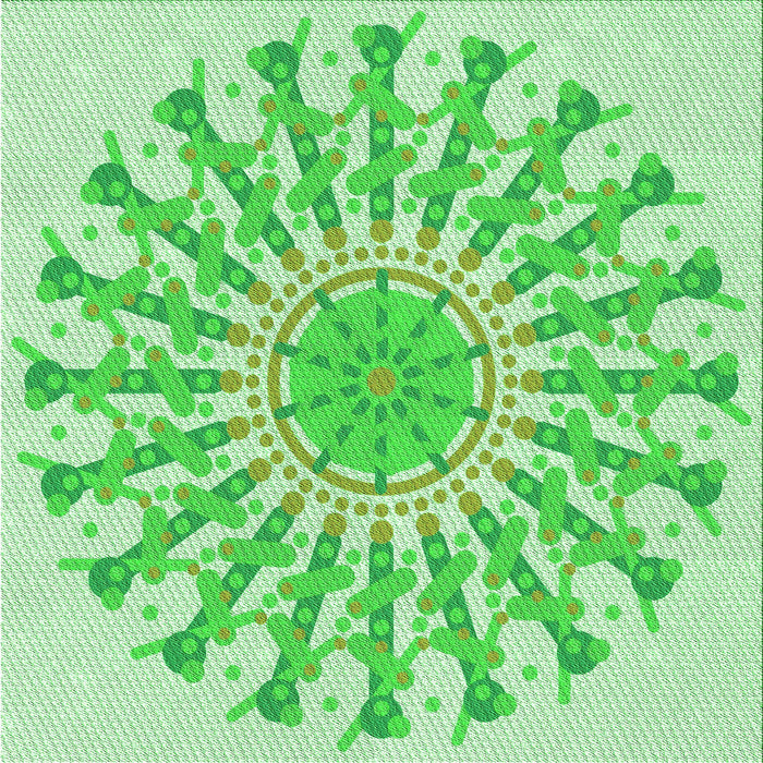 Round Patterned Green Rug, pat1932grn