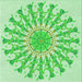 Round Patterned Green Rug, pat1932grn