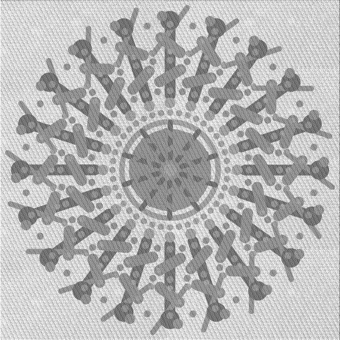 Round Machine Washable Transitional Gunmetal Gray Rug, wshpat1932gry