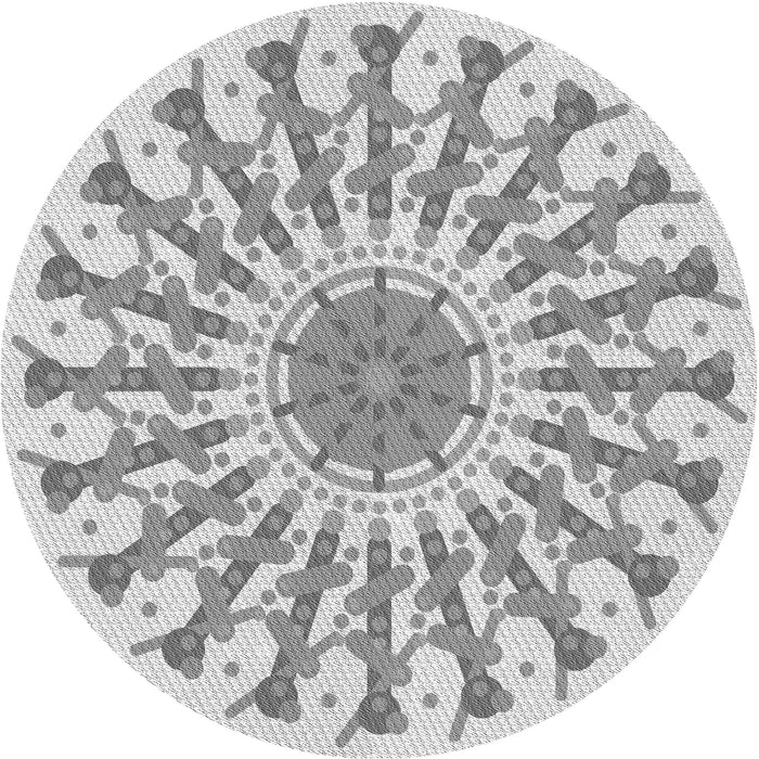 Square Patterned Gunmetal Gray Rug, pat1932gry