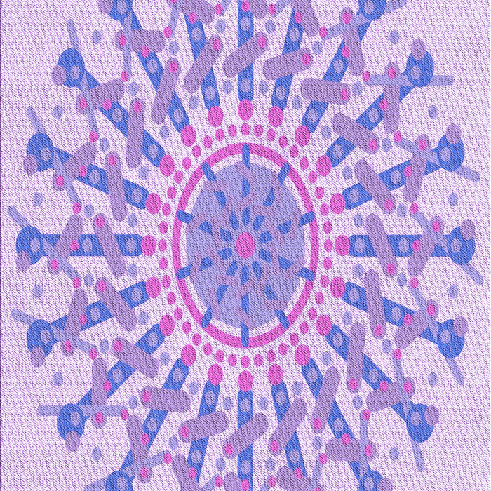 Machine Washable Transitional Purple Mimosa Purple Rug, wshpat1932pur