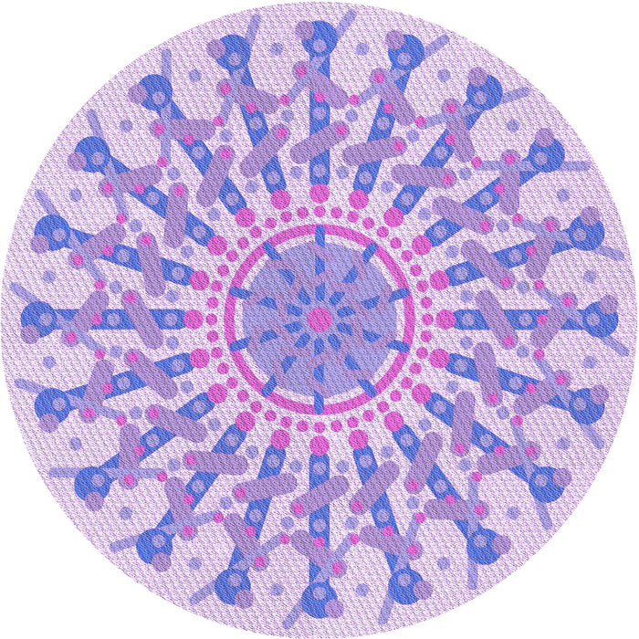 Square Machine Washable Transitional Purple Mimosa Purple Rug in a Living Room, wshpat1932pur