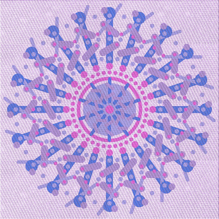 Round Machine Washable Transitional Purple Mimosa Purple Rug, wshpat1932pur