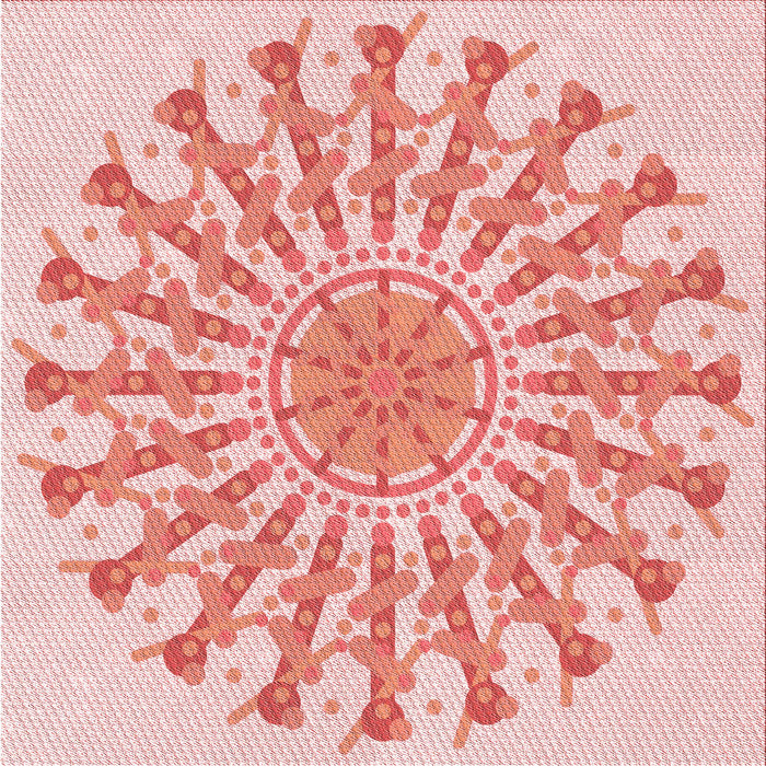Round Patterned Pink Rug, pat1932rd