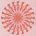 Round Patterned Pink Rug, pat1932rd