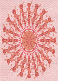 Machine Washable Transitional Pink Rug, wshpat1932rd