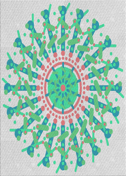 Patterned Mint Green Novelty Rug, pat1932