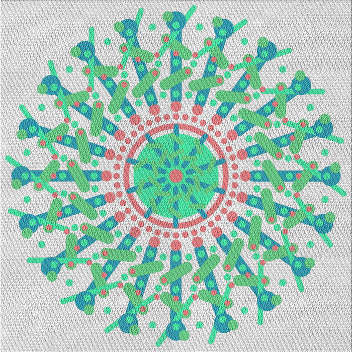 Square Patterned Mint Green Novelty Rug, pat1932