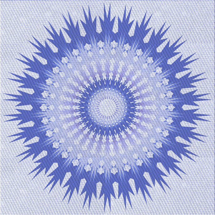 Round Patterned Blue Rug, pat1933blu