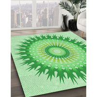 Patterned Jade Green Rug, pat1933grn