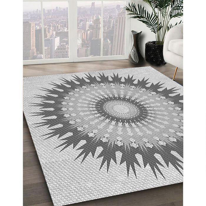 Patterned Gray Rug in Family Room, pat1933gry