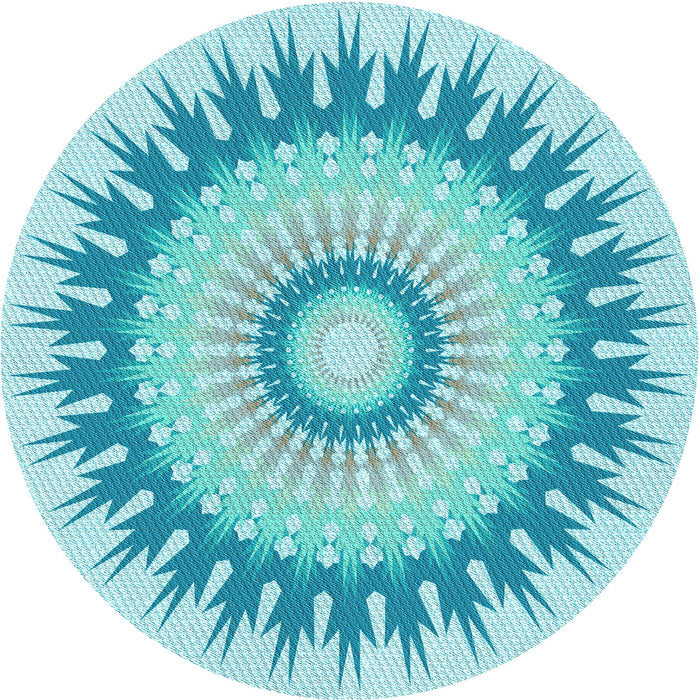 Square Patterned Blue Rug, pat1933lblu