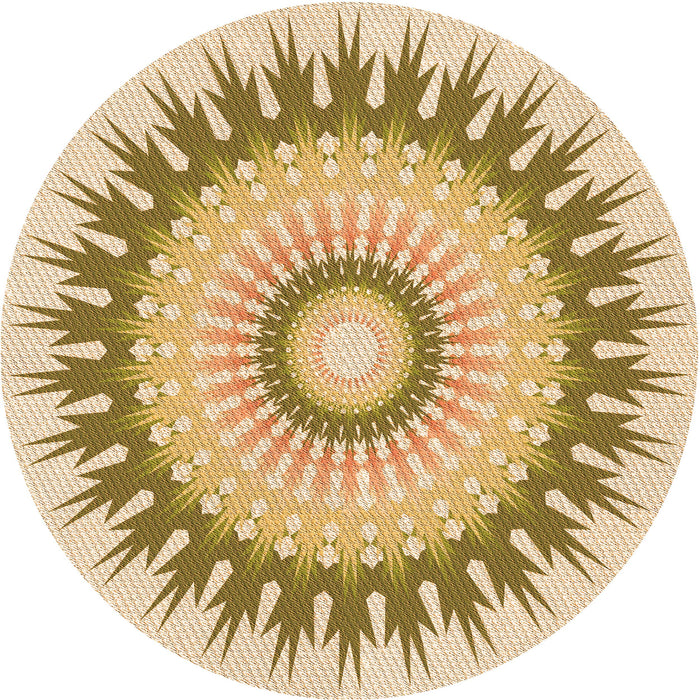 Square Patterned Khaki Gold Rug, pat1933org