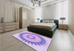 Patterned Blossom Pink Rug in a Bedroom, pat1933pur