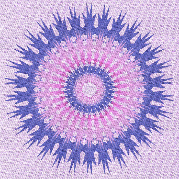 Round Patterned Blossom Pink Rug, pat1933pur