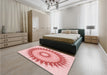 Round Machine Washable Transitional Pink Rug in a Office, wshpat1933rd