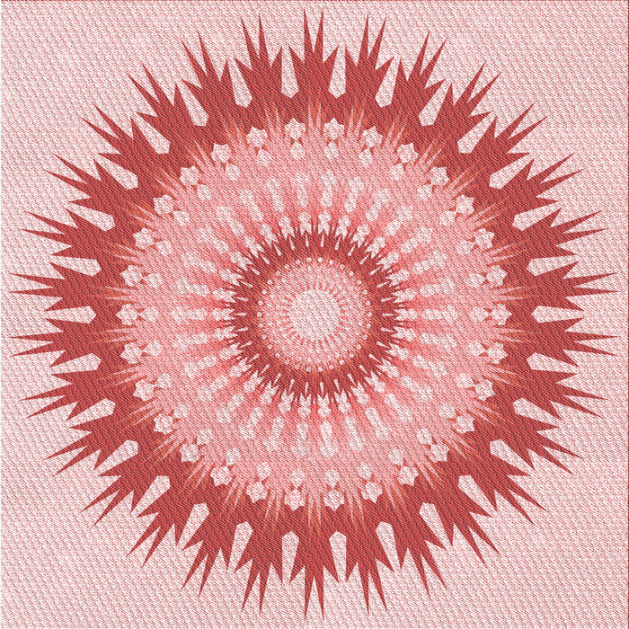 Round Patterned Pink Rug, pat1933rd