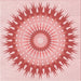 Round Machine Washable Transitional Pink Rug, wshpat1933rd