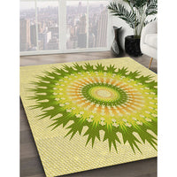 Patterned Pistachio Green Rug, pat1933yw