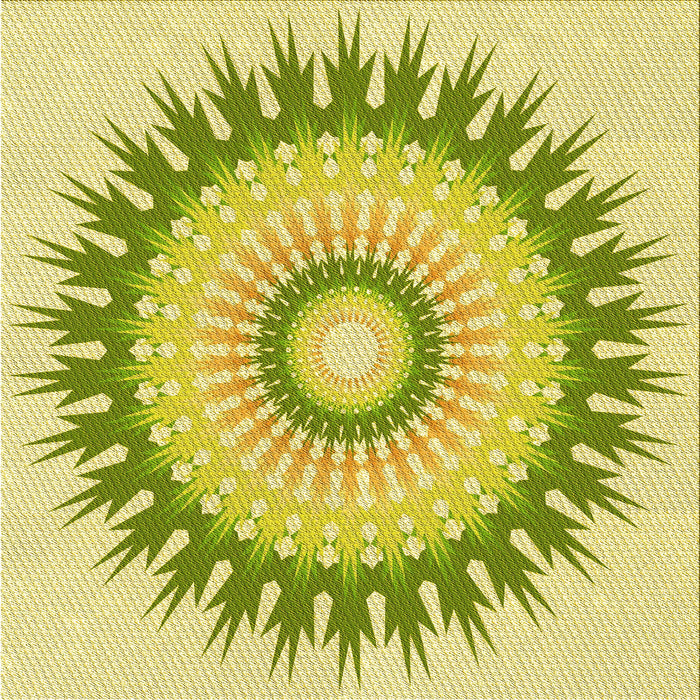 Round Patterned Pistachio Green Rug, pat1933yw