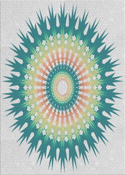 Patterned Grayish Turquoise Green Novelty Rug, pat1933