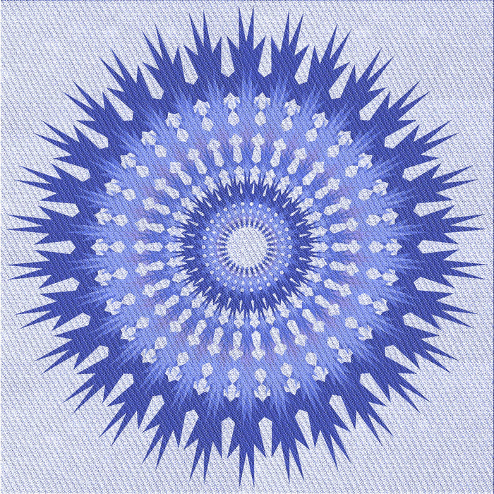 Round Patterned Blue Rug, pat1934blu