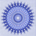 Round Patterned Blue Rug, pat1934blu