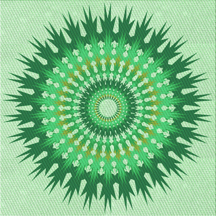 Round Machine Washable Transitional Green Rug, wshpat1934grn