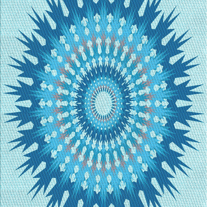 Machine Washable Transitional Blue Rug, wshpat1934lblu