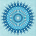 Round Patterned Blue Rug, pat1934lblu