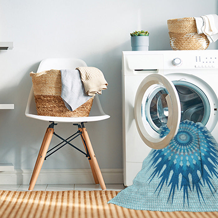 Machine Washable Transitional Blue Rug in a Washing Machine, wshpat1934lblu