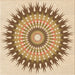 Round Patterned Khaki Gold Rug, pat1934org