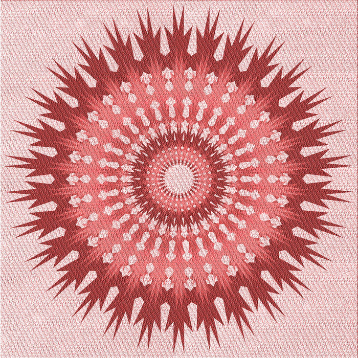 Round Patterned Deep Rose Pink Rug, pat1934rd