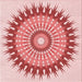 Round Patterned Deep Rose Pink Rug, pat1934rd