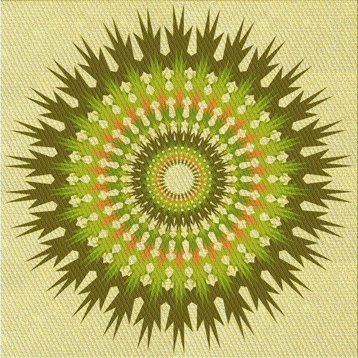 Round Machine Washable Transitional Dark Yellow Green Rug, wshpat1934yw