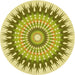 Square Machine Washable Transitional Dark Yellow Green Rug in a Living Room, wshpat1934yw