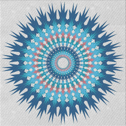 Square Patterned Steel Blue Novelty Rug, pat1934