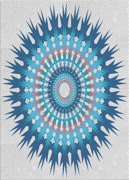 Patterned Steel Blue Novelty Rug, pat1934