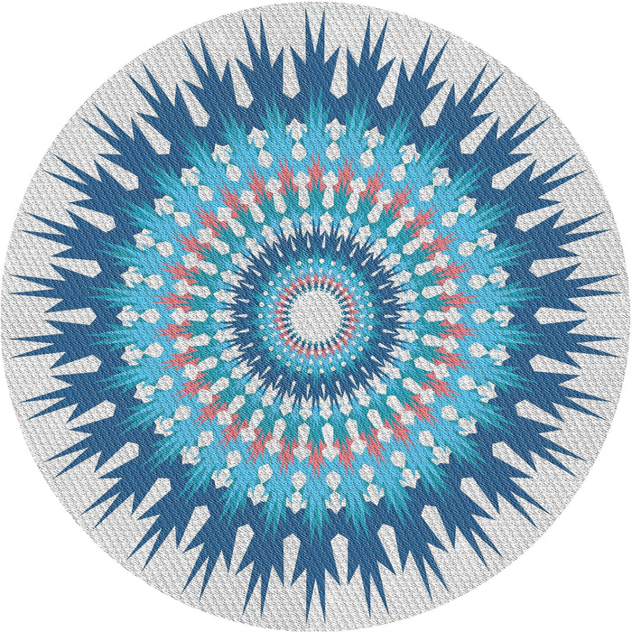 Square Machine Washable Transitional Steel Blue Rug, wshpat1934