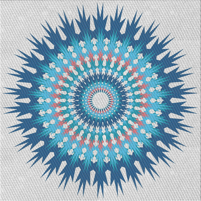 Sideview of Machine Washable Transitional Steel Blue Rug, wshpat1934