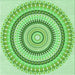 Round Patterned Jade Green Rug, pat1935grn