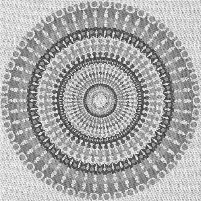 Round Patterned Platinum Gray Rug, pat1935gry