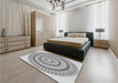Patterned Platinum Gray Rug in a Bedroom, pat1935gry