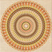 Round Machine Washable Transitional Orange Rug, wshpat1935org